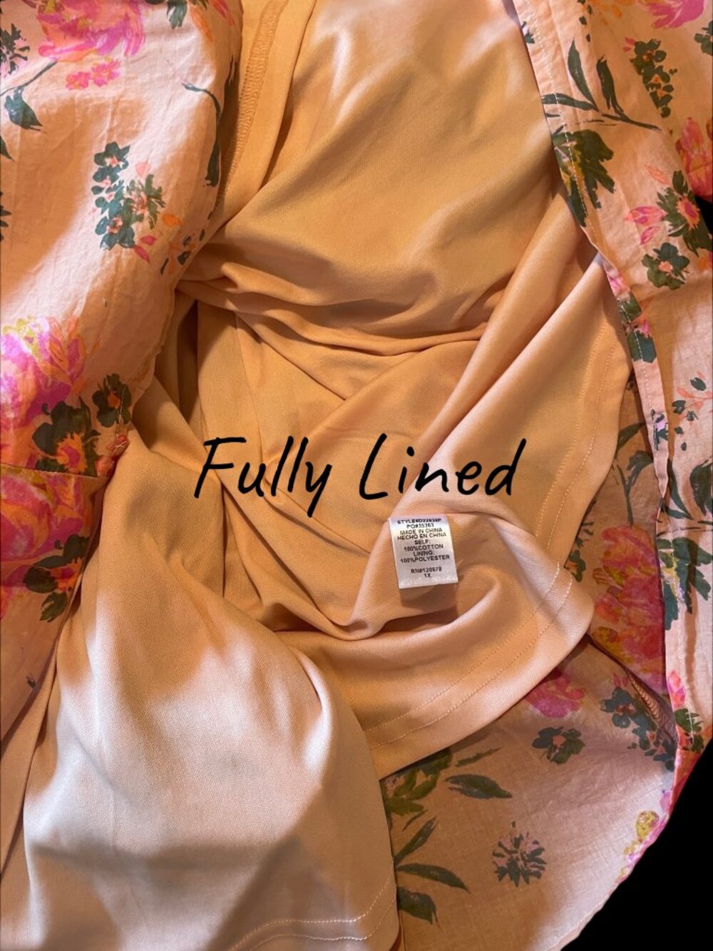 Entro Floral Babydoll Dress Peach Pink Ruffle Tiered Plus Size 1X - Picture 10 of 11